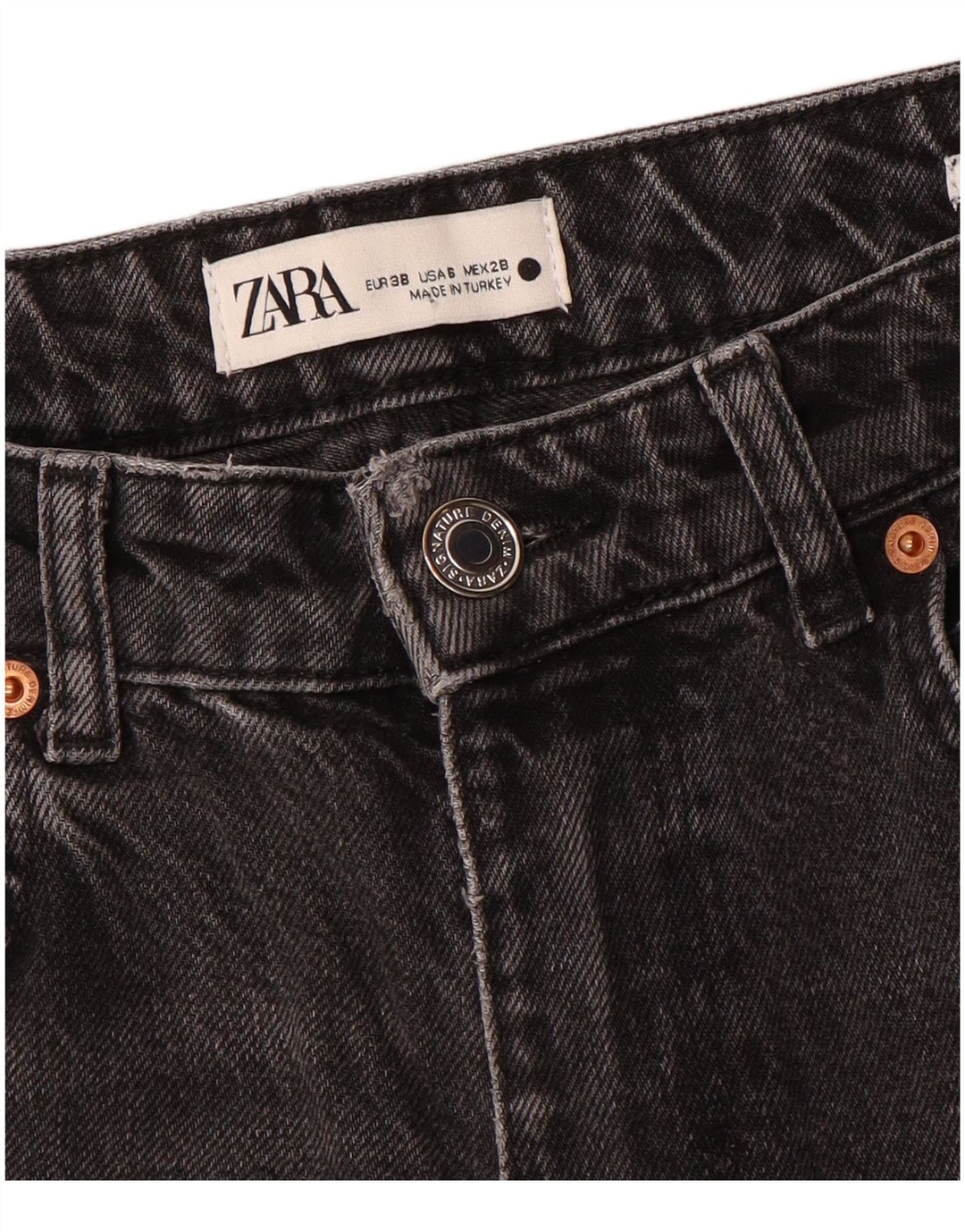 Zara Γυναικείο ίσιο τζιν EU 38 Small W28 L32 Γκρι