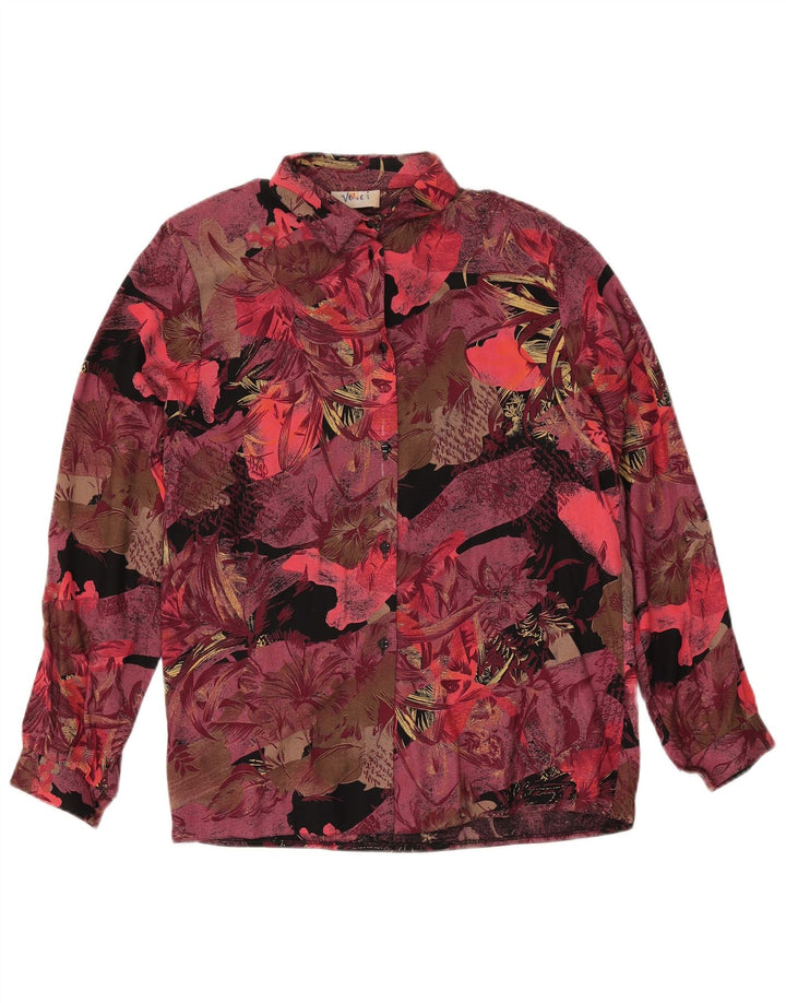 Vintage γυναικεία φούστα 2 τεμαχίων UK 12 Medium W27 Βουργουνδίας Floral Retro