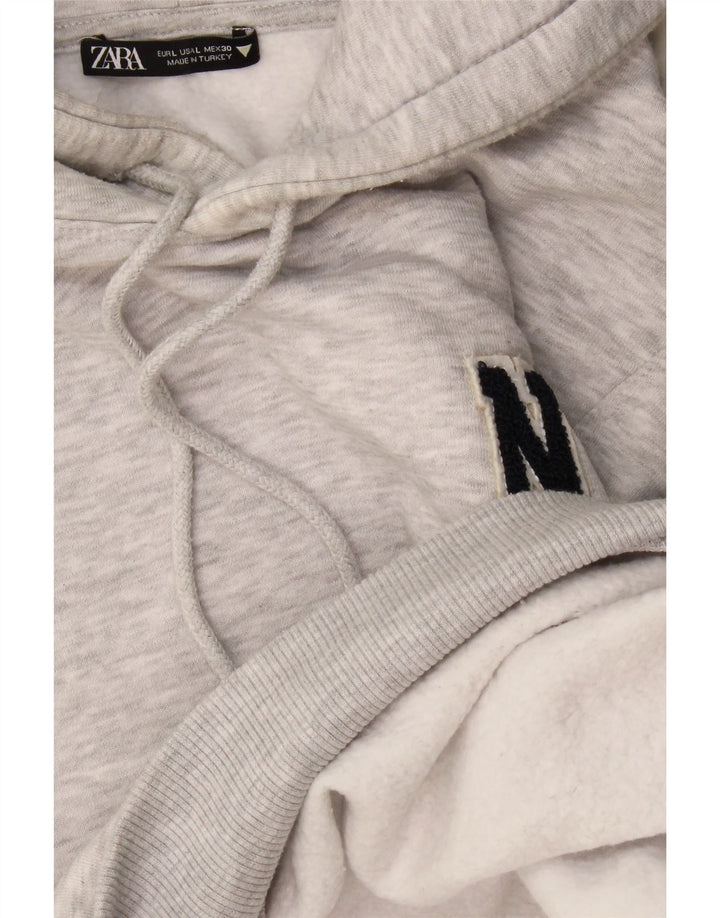 Zara Γυναικείο Hoodie Jumper UK 16 Large Grey
