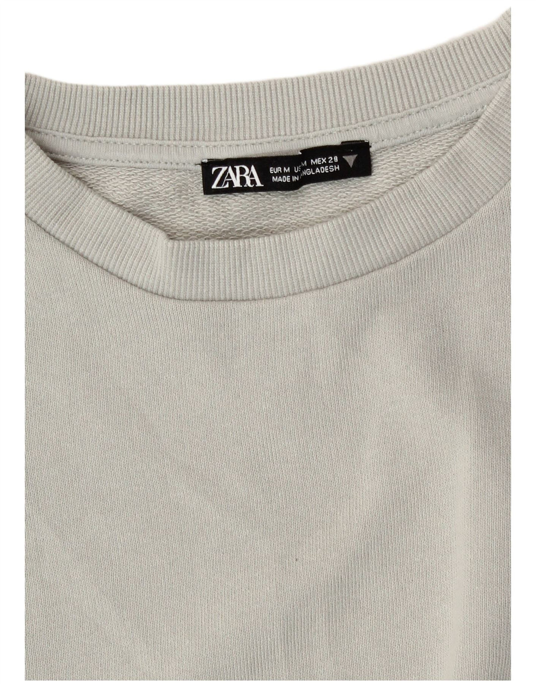 Zara Γυναικεία φούτερ Crop Jumper UK 14 Medium Grey Cotton