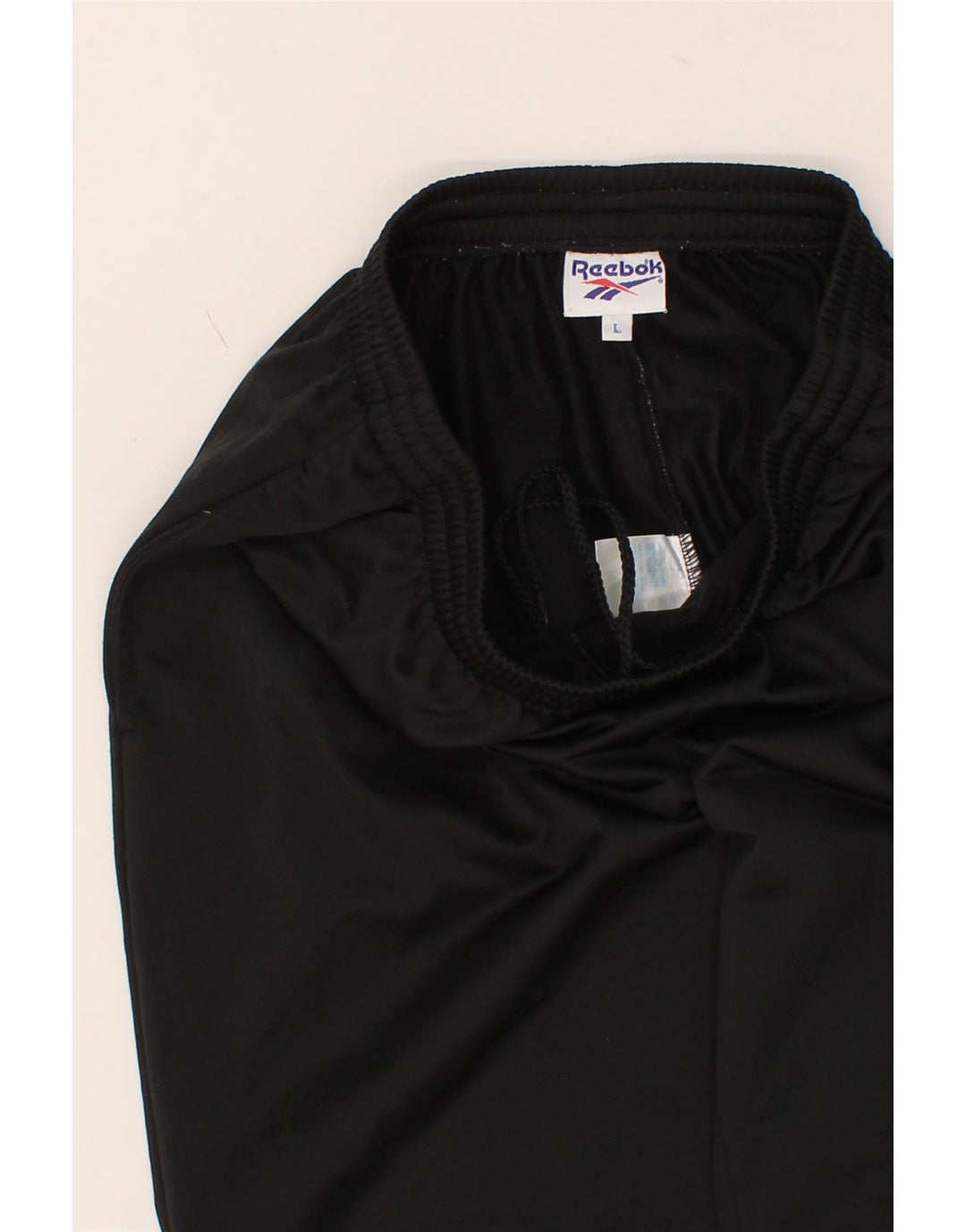 REEBOK Mens Graphic Tracksuit Trousers Large  Black Polyester Vintage Reebok and Second-Hand Reebok from Messina Hembry 