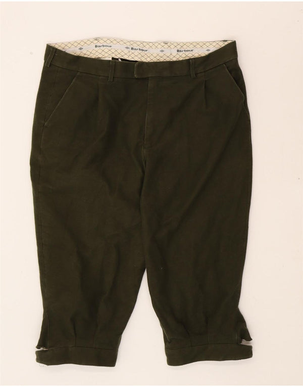 BARBOUR Mens Riding Straight Capri Trousers W40 L20 Green Cotton
