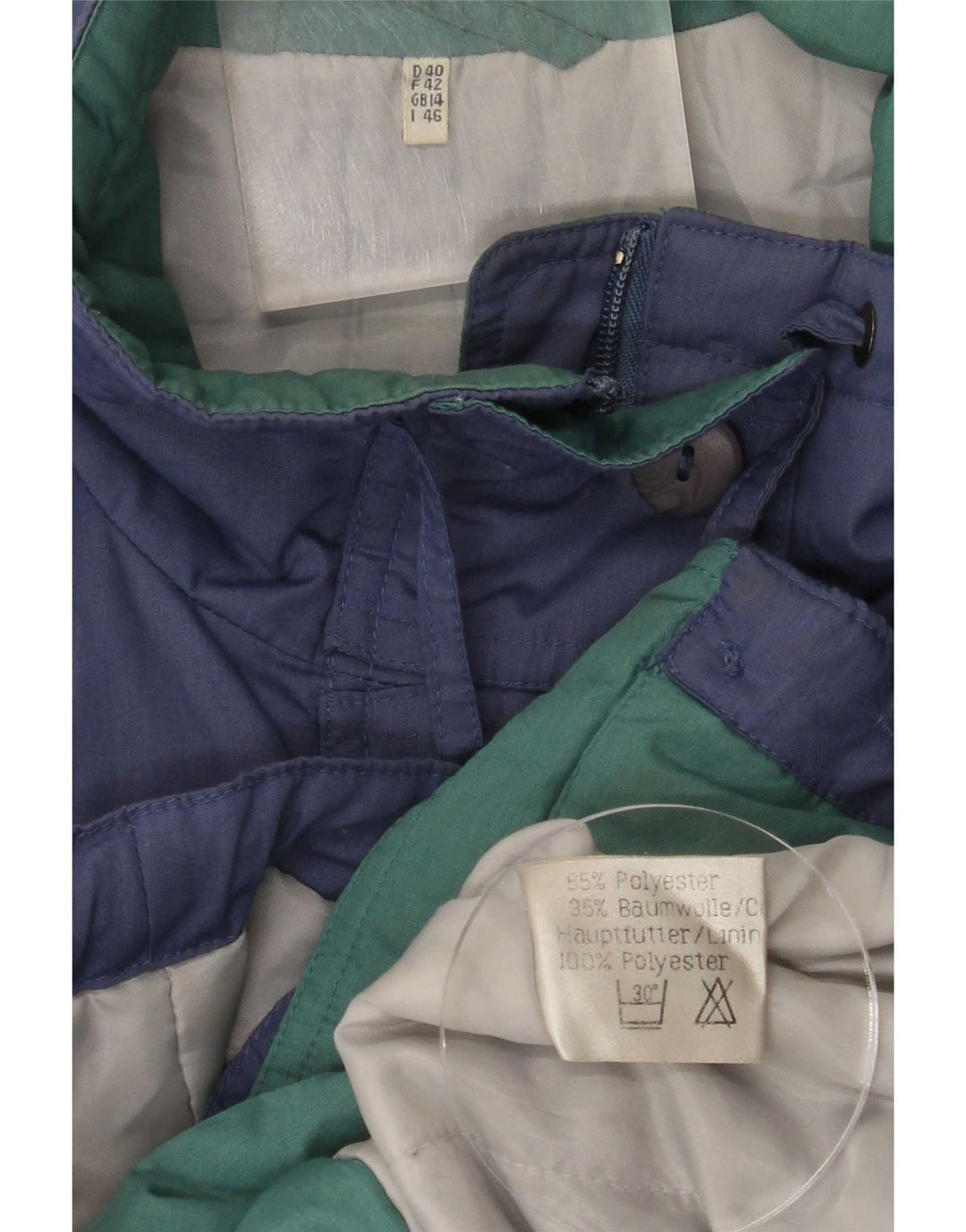Vintage γυναικείο υπερμεγέθη παλτό UK 14 Large Blue Polyester