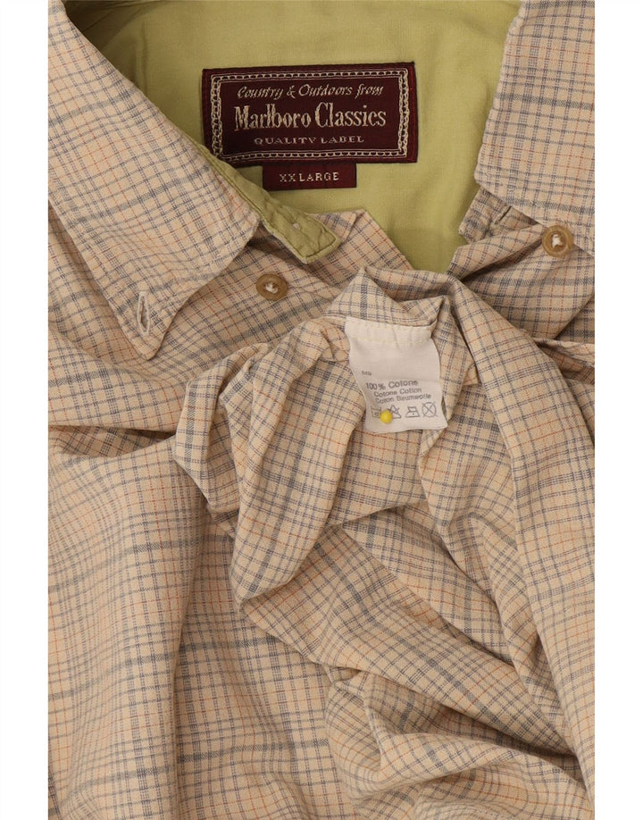 Ανδρικό πουκάμισο Marlboro Classics 2XL Beige Check Cotton
