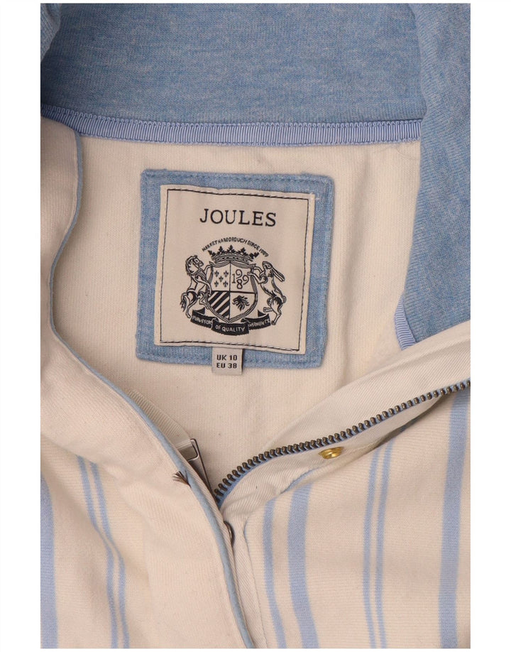 Joules Γυναικεία φούτερ με φερμουάρ, 10 μικρά, λευκά βαμβακερά ριγέ