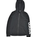 ADIDAS Womens Graphic Zip Hoodie Sweater UK 8/10 Small Black Cotton | Vintage Adidas | Thrift | Second-Hand Adidas | Used Clothing | Messina Hembry 