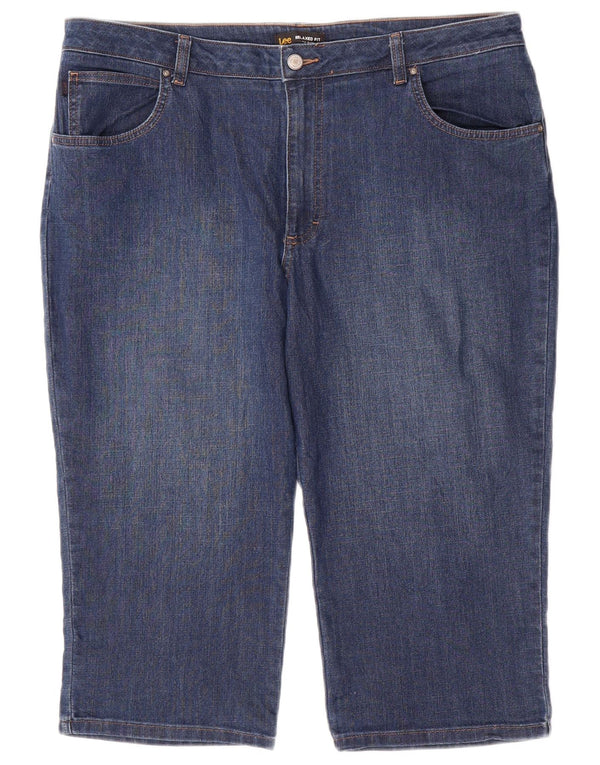 LEE Womens Mid Rise Relaxed Fit Capri Jeans US 18 2XL W38 L20 Blue