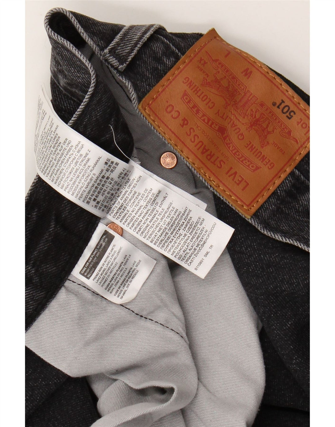 Ανδρικό LEVI'S 501 Cropped Jeans W48 L26 Γκρι βαμβακερό