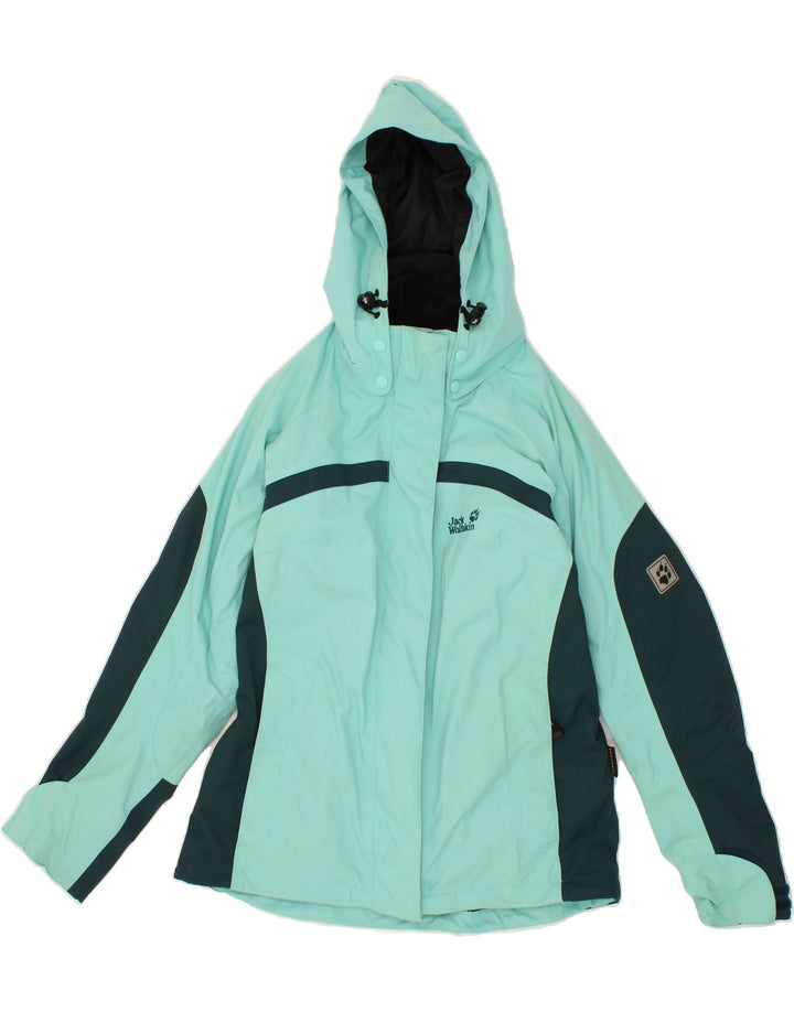 JACK WOLFSKIN Γυναικείο μπουφάν με κουκούλα αντιανεμικό UK 12/14 Μεσαίο πράσινο