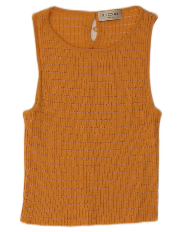 STIZZOLI Γυναικείο Crop Vest Top UK 2 2XS Πορτοκαλί ριγέ