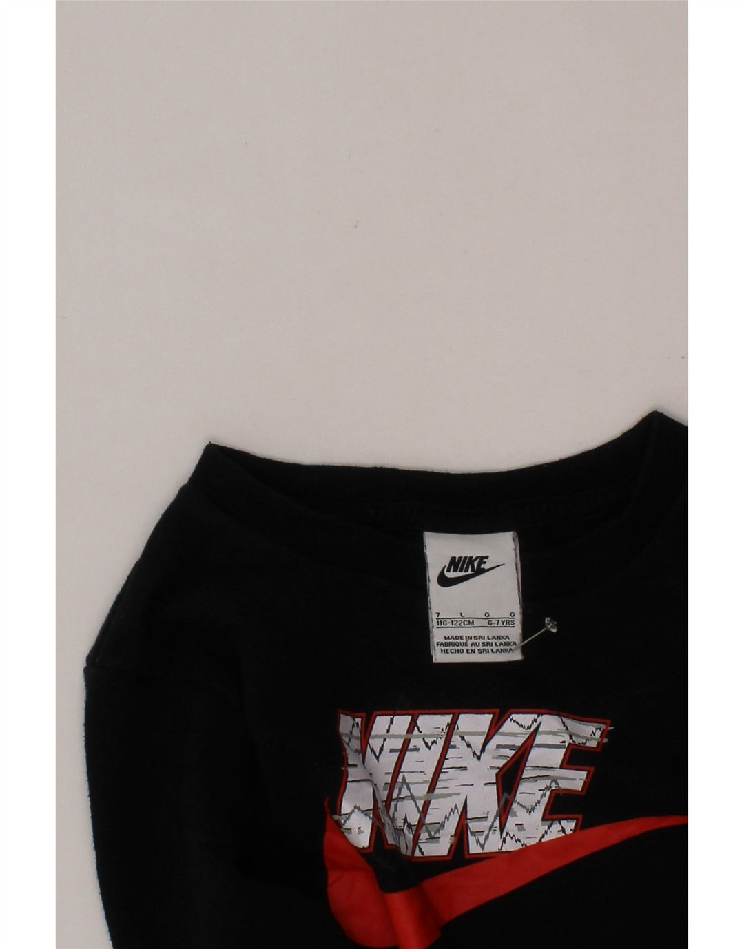 Γραφικό Φούτερ NIKE Boys Jumper 6-7 ετών μεγάλο μαύρο
