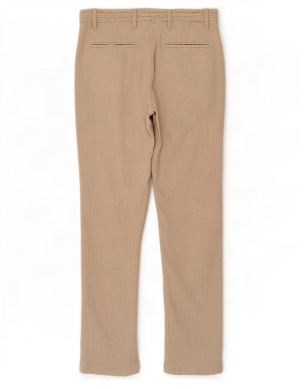 Zara Mens Slim Chino Trousers EU 38 Small W30 L30 Beige Linen