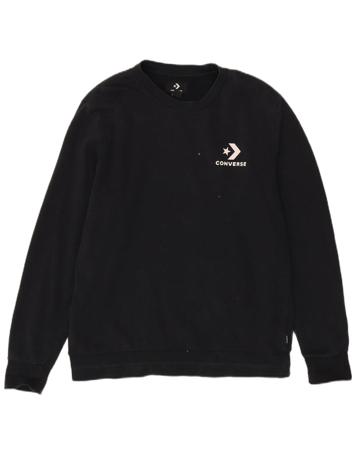 Ανδρικό φούτερ Converse Jumper Μεσαίο μαύρο βαμβακερό