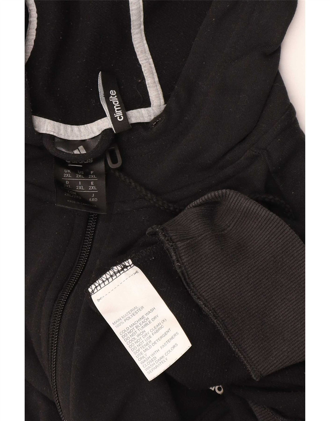 Ανδρικό πουλόβερ Adidas Climalite με φερμουάρ 2XL μαύρο πολυεστέρα