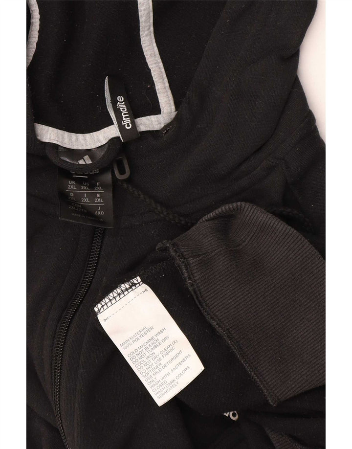 Ανδρικό πουλόβερ Adidas Climalite με φερμουάρ 2XL μαύρο πολυεστέρα