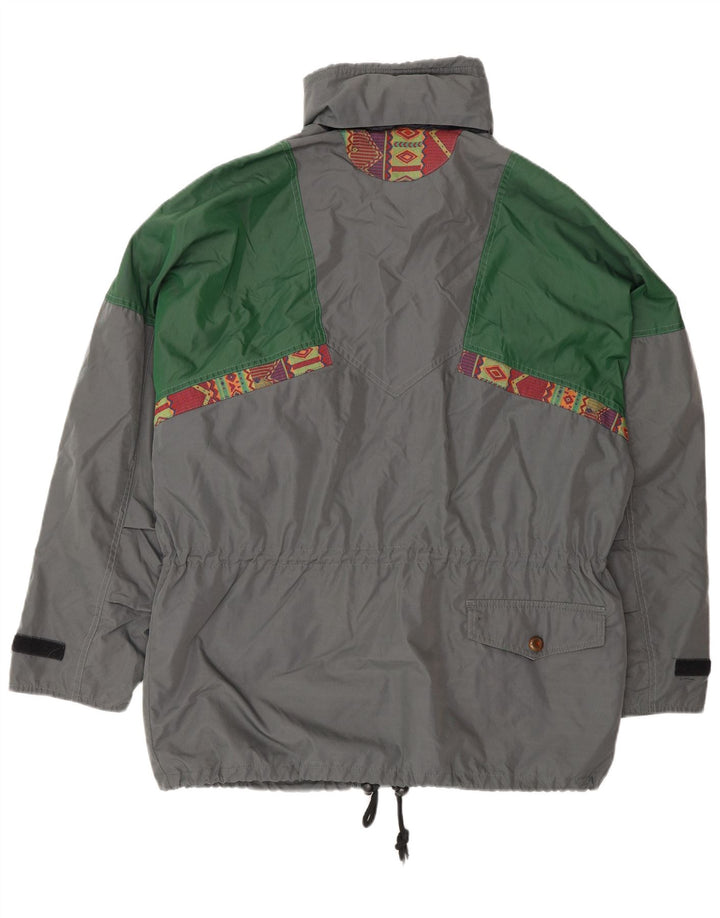 Vintage Ανδρικό κουκούλα Utility Jacket UK 38 Medium Grey Colorblock Polyester