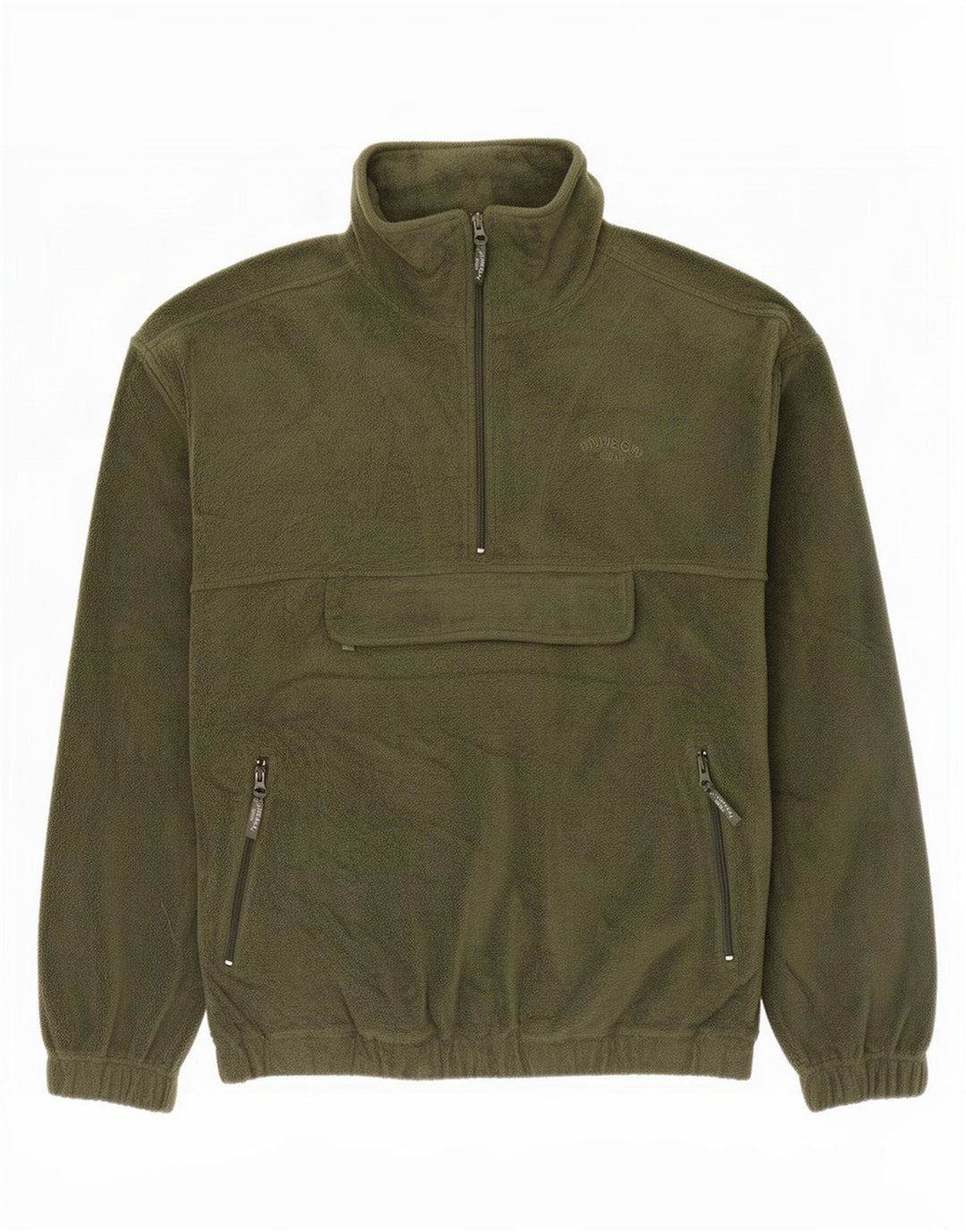 Vintage Ανδρικό Anorak Fleece Jumper Μεγάλο Χακί Πολυεστέρας