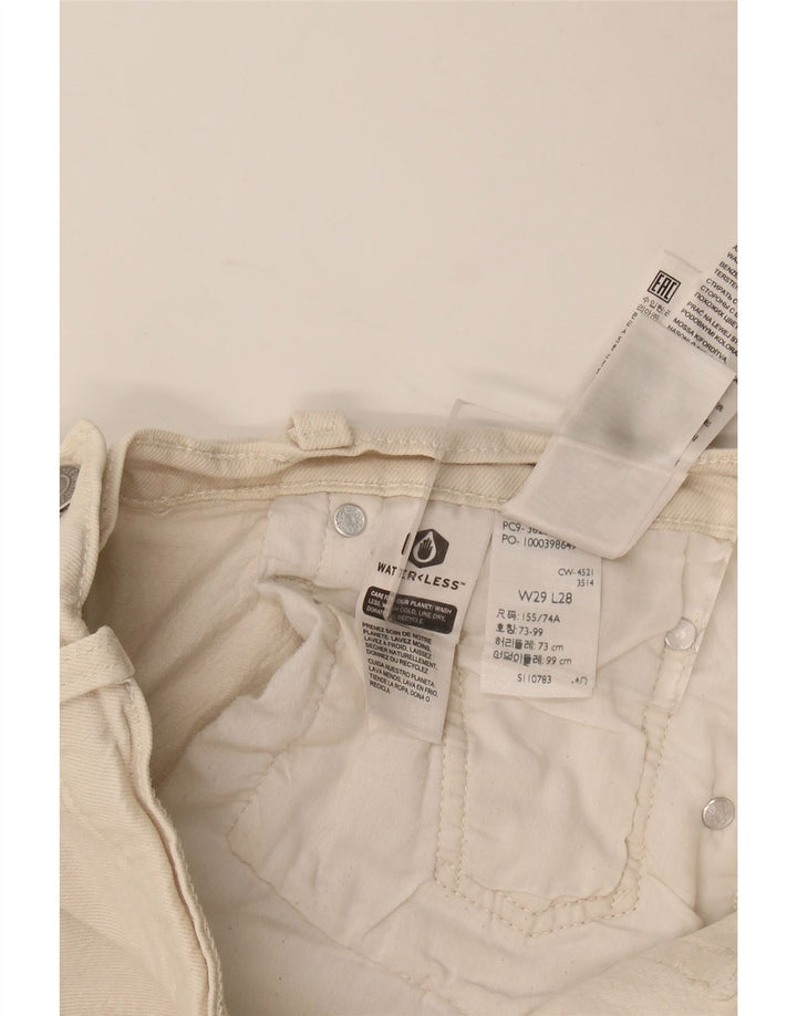 Levi's Womens 501 Straight Jeans W29 L28 Off White Βαμβακερό