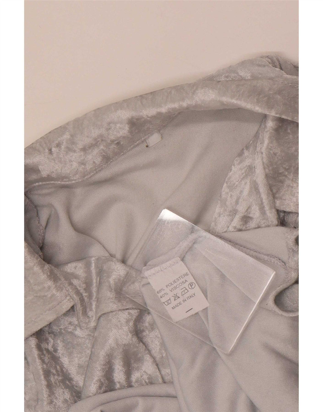 Vintage γυναικείο βελούδινο πουκάμισο UK 12 Medium Grey Polyester