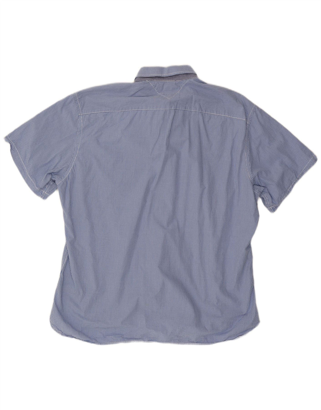 TOMMY HILFIGER Ανδρικό κοντομάνικο πουκάμισο προσαρμοσμένης εφαρμογής 2XL Μπλε βαμβακερό Gingham