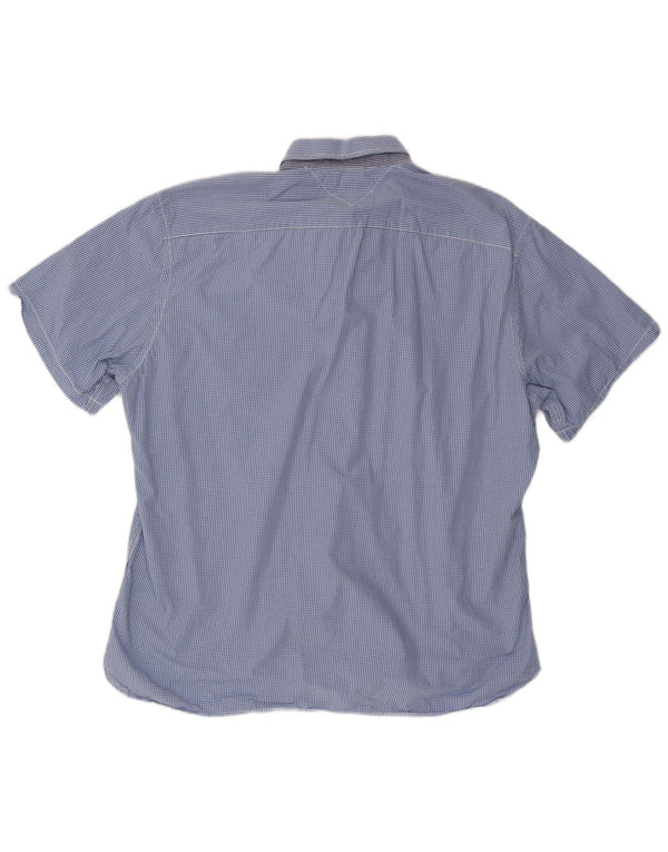 TOMMY HILFIGER Ανδρικό κοντομάνικο πουκάμισο προσαρμοσμένης εφαρμογής 2XL Μπλε βαμβακερό Gingham