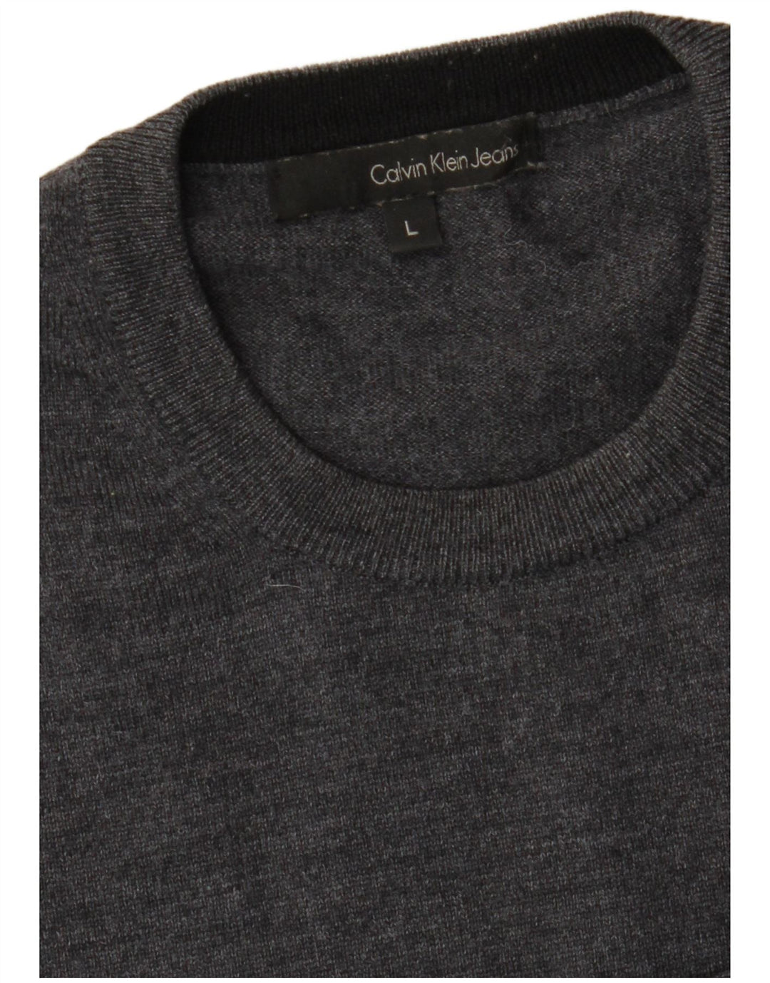 Calvin Klein Jeans Γυναικείο πουλόβερ με λαιμόκοψη UK 16 Large Grey