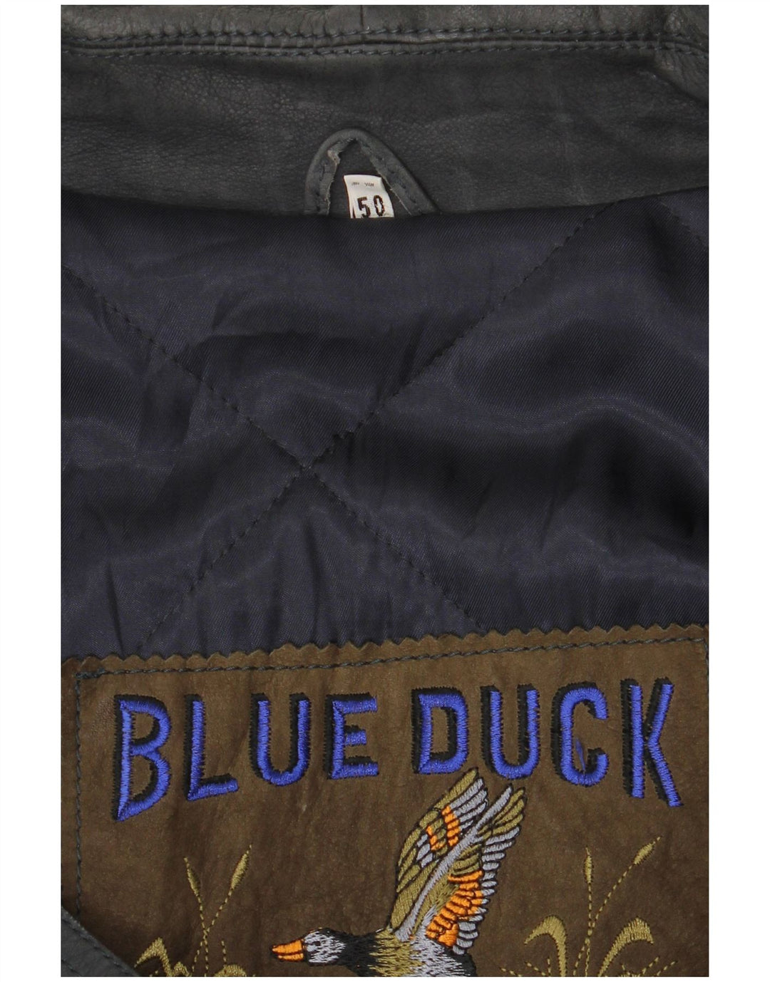 Blue Duck Ανδρικό Δερμάτινο Παλτό IT 50 Large Navy Blue