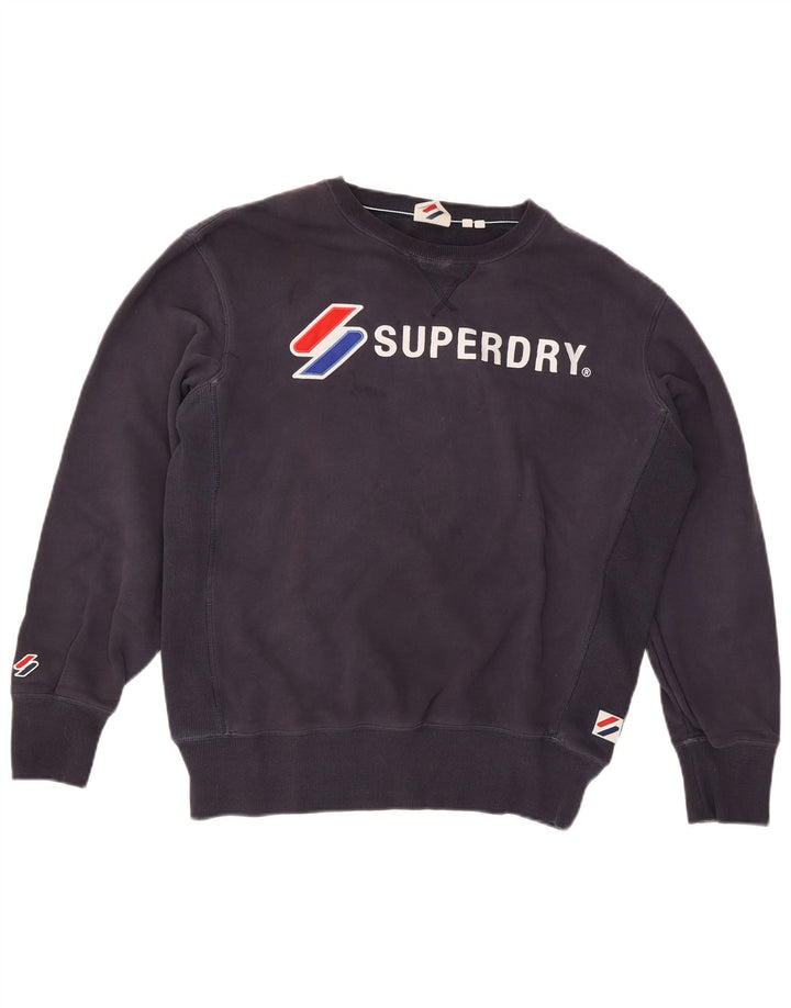 Ανδρικό γραφικό φούτερ Superdry Jumper Large Navy Blue από βαμβάκι