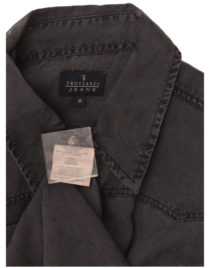 Ανδρικό τζιν πουκάμισο Trussardi Jeans Medium Grey Tencel