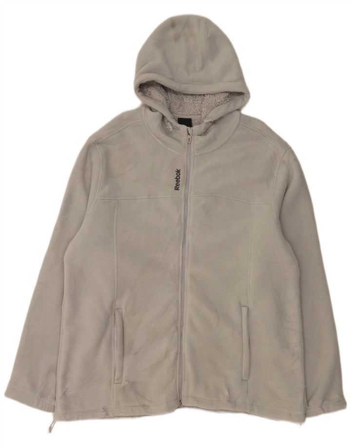 Ανδρικό μπουφάν Reebok με κουκούλα Fleece UK 42 XL Γκρι Πολυεστέρας