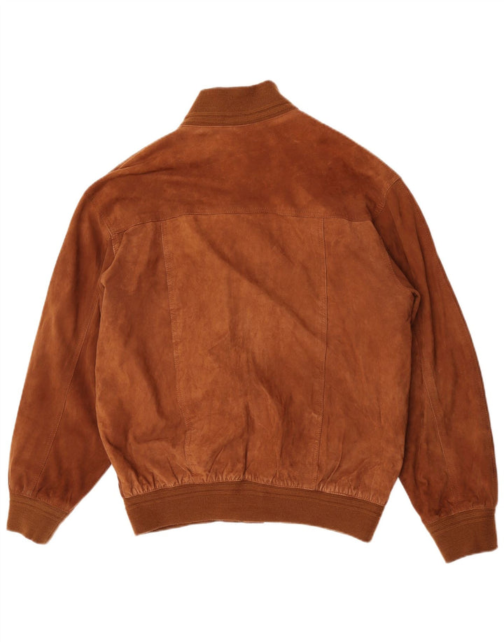 Vintage Ανδρικό Suede Bomber Jacket EU 52 XL Καφέ Δερμάτινο