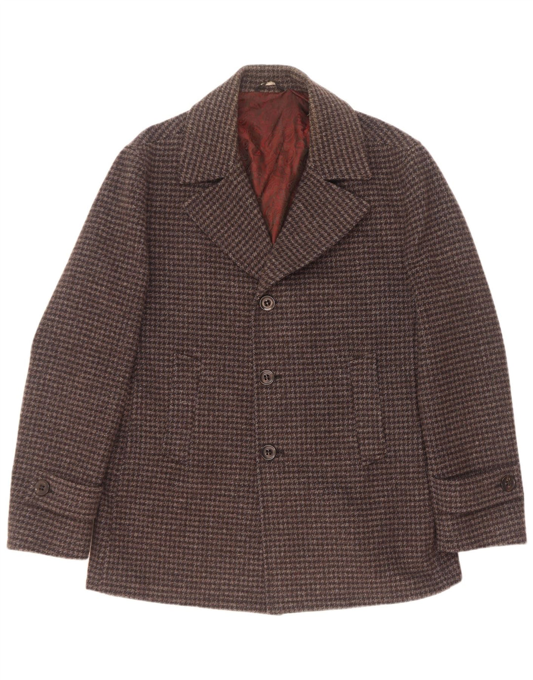 Vintage Ανδρικό παλτό μπιζελιού IT 54 XL Γκρι μαλλί Houndstooth