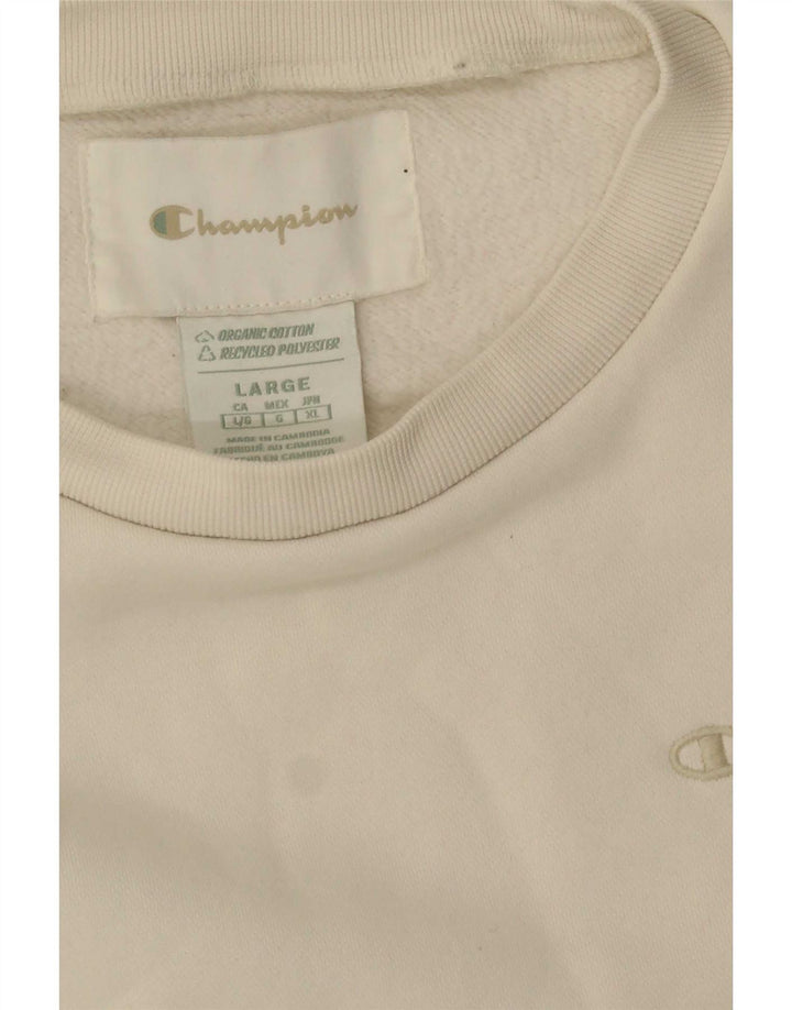Champion Γυναικεία φούτερ μεγάλου μεγέθους Jumper UK 16 Large Off White βαμβακερά