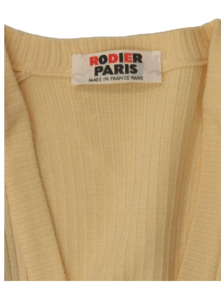 RODIER PARIS Womens Cardigan Sweater UK 14 Medium Beige Wool Vintage Rodier Paris and Second-Hand Rodier Paris from Messina Hembry 