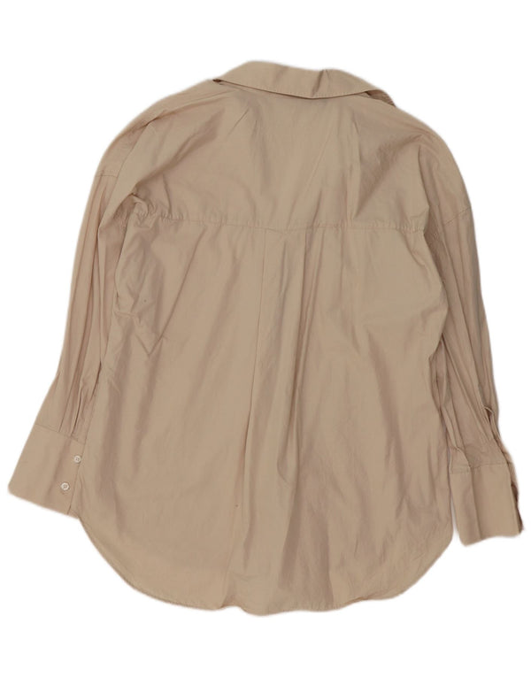 Zara Γυναικείο πουκάμισο Oversized Μπλούζα UK 10 Small Beige