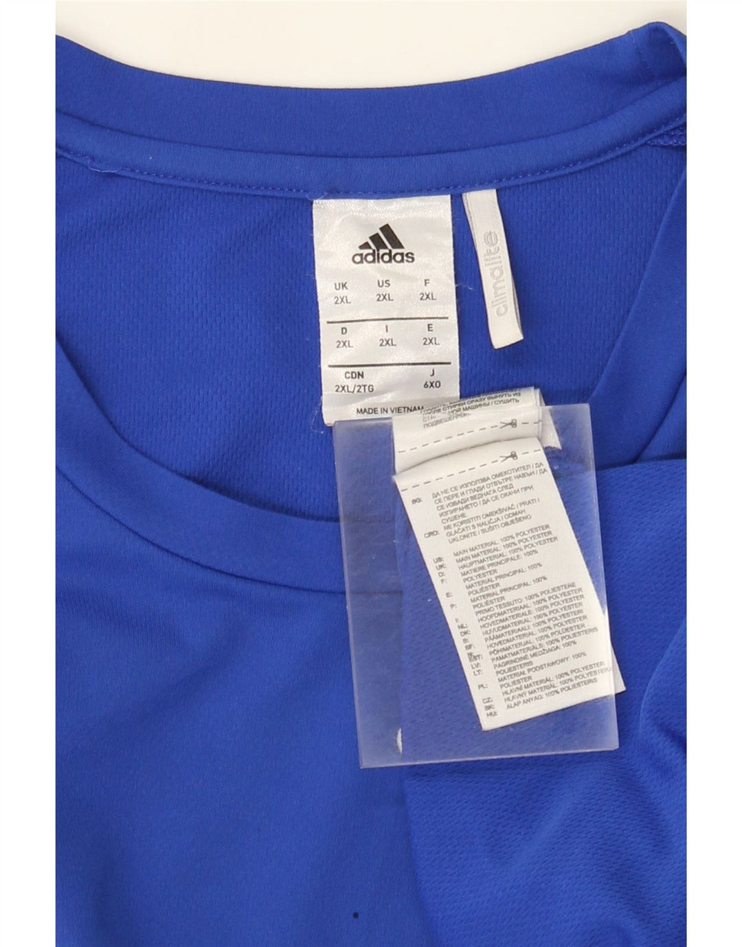 Adidas Ανδρικό T-Shirt Climalite Top 2XL Blue Colourblock Polyester