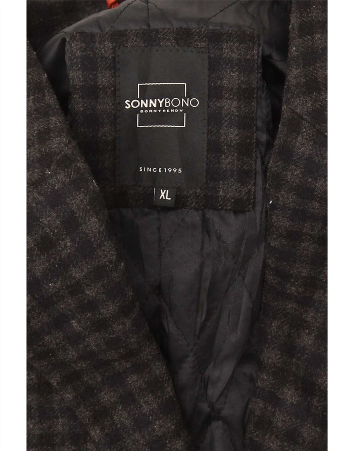 Ανδρικό πανωφόρι Sonny Bono UK 42 XL Grey Gingham