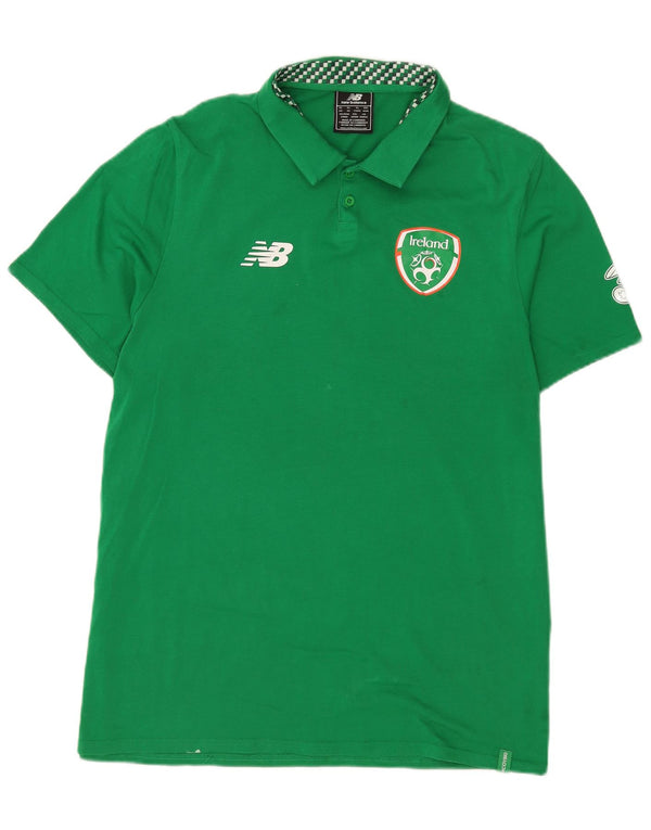 Ανδρικό πουκάμισο πόλο γραφικών New Balance Ireland XL Πράσινο βαμβακερό
