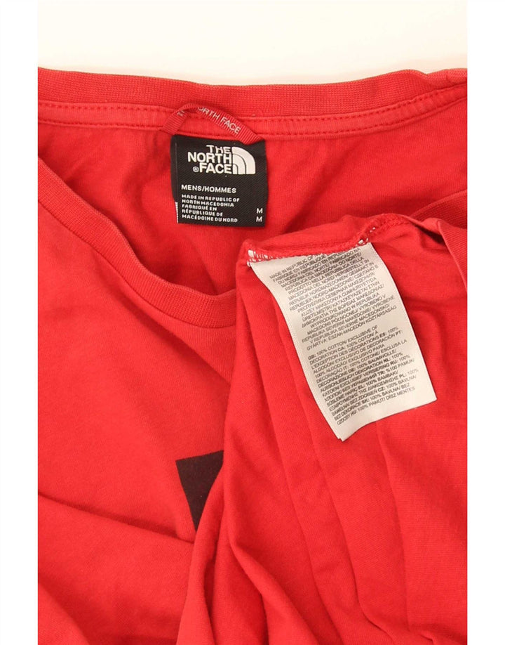 Ανδρικό γραφικό T-Shirt North Face Top μεσαίο κόκκινο βαμβακερό