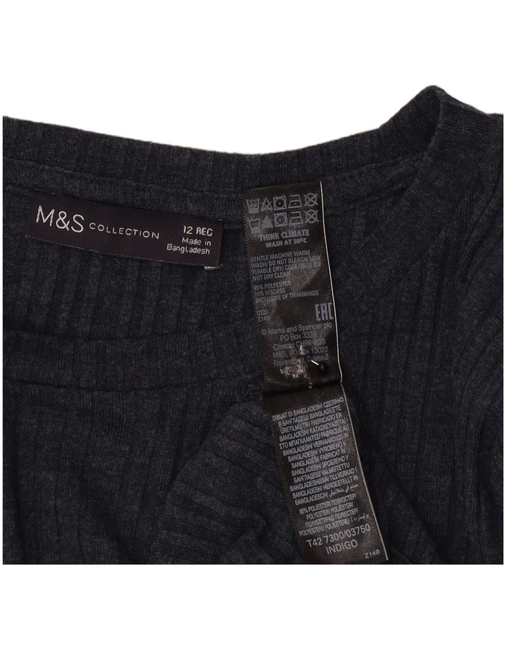 Marks & Spencer Γυναικείο φόρεμα άλτης UK 12 Medium Navy Blue Polyester