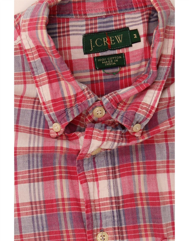 J. CREW Mens Short Sleeve Shirt Medium Pink Check Cotton Vintage J. Crew and Second-Hand J. Crew from Messina Hembry 