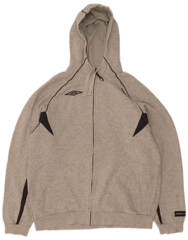 Ανδρικό πουλόβερ με κουκούλα με φερμουάρ Umbro XL Γκρι βαμβακερό χρώμα