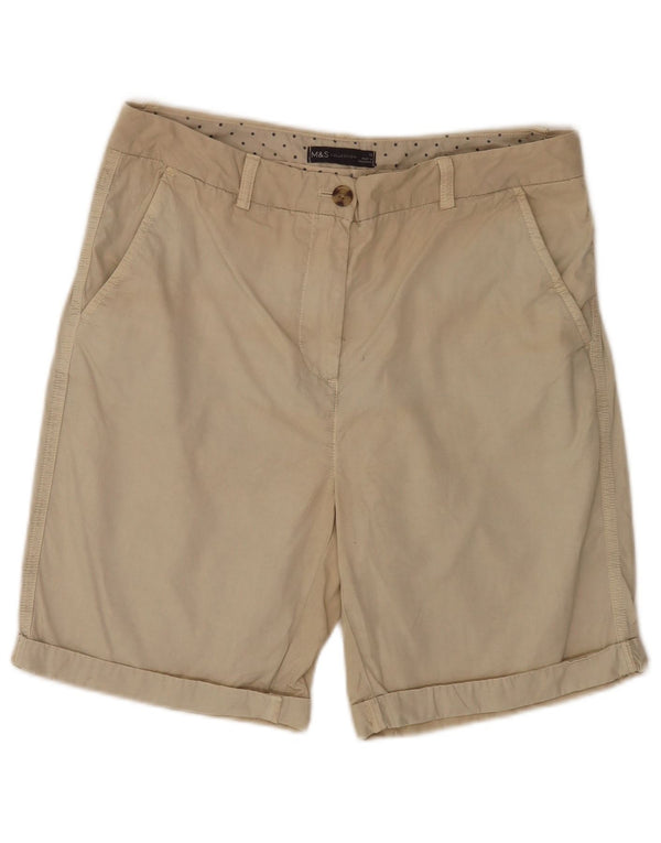 Marks & Spencer Γυναικείο σορτς Chino UK 12 Medium W32 Μπεζ βαμβακερό