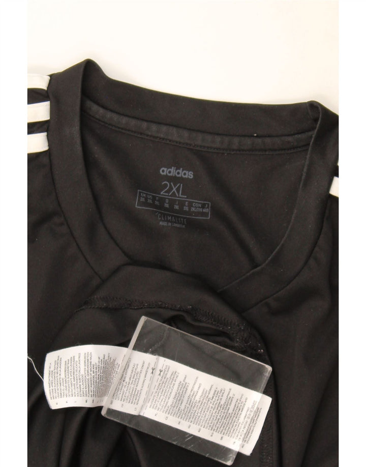 Ανδρικό γραφικό T-Shirt Adidas Climalite Top 2XL μαύρο πολυεστέρα