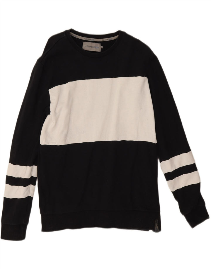 Ανδρικό φούτερ Calvin Klein Jeans Jumper Medium Black Colourblock Βαμβακερό