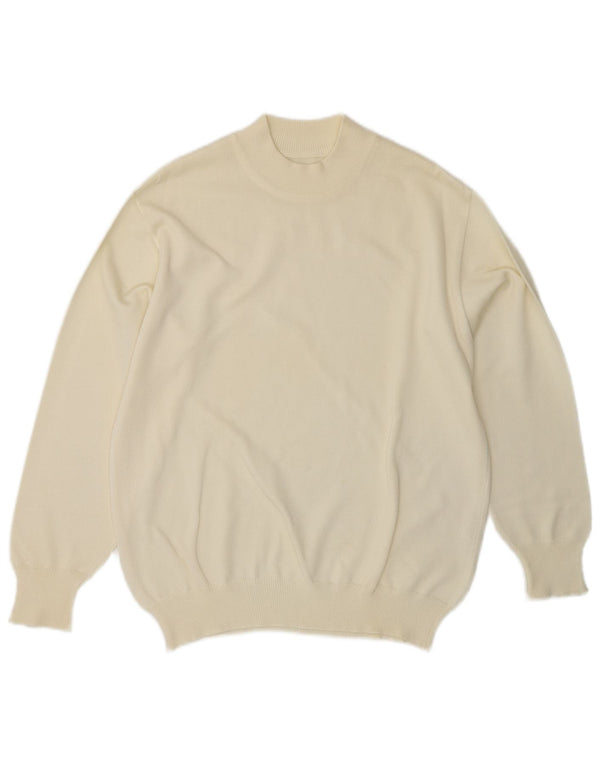 Γυναικείο πουλόβερ με λαιμό χελώνα VINTAGE UK 14 Medium Off White