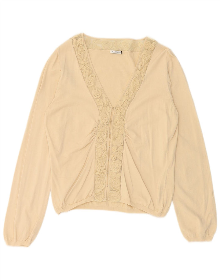 Γυναικείο πουλόβερ MARELLA Crop Cardigan UK 18 XL Beige Viscose
