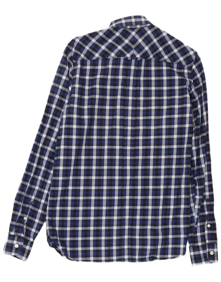 Fred Perry Ανδρικό Πουκάμισο Μικρό Navy Blue Check Cotton