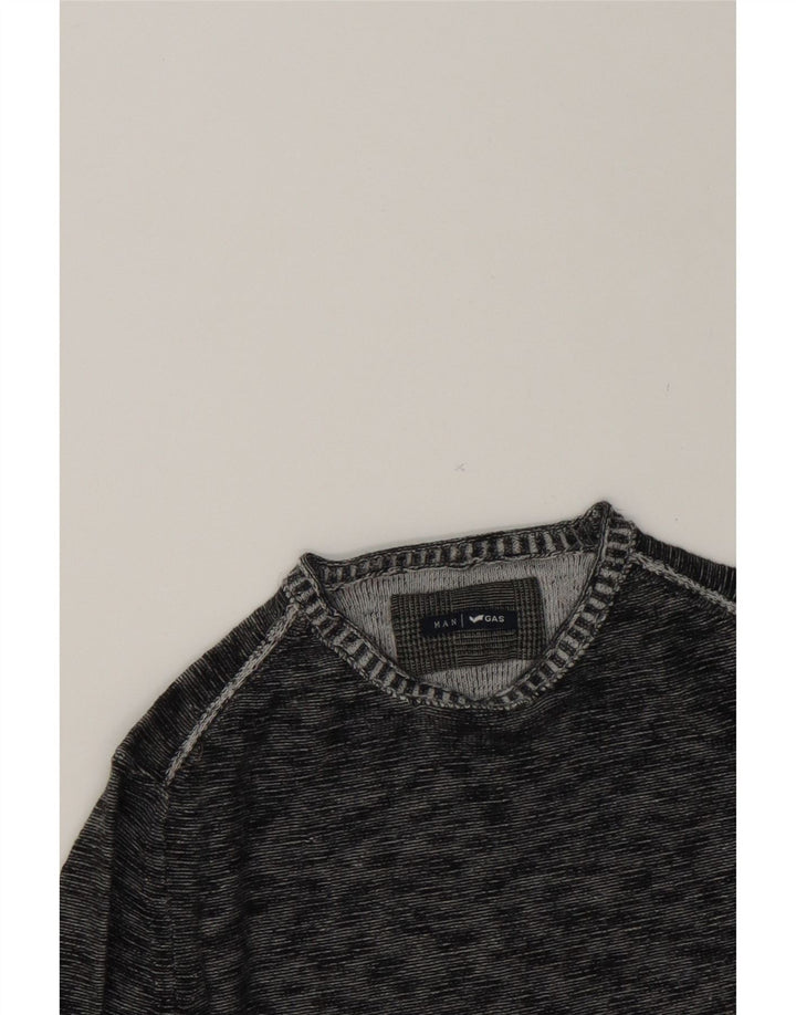GAS Mens Crew Neck Jumper Sweater XL Grey Cotton Vintage Gas and Second-Hand Gas from Messina Hembry 