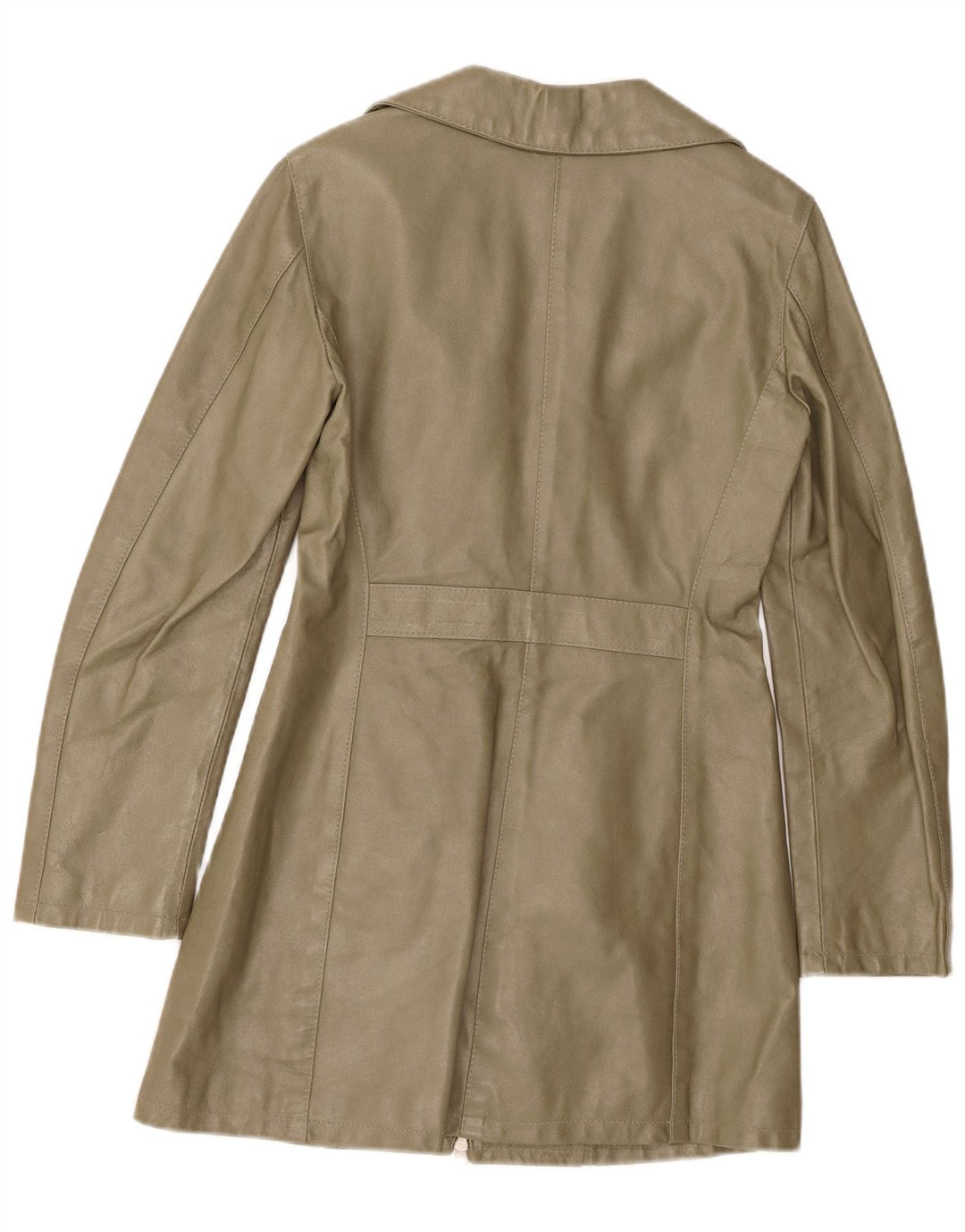 Maurizio Troiano Γυναικείο Δερμάτινο Παλτό UK 10 Small Khaki